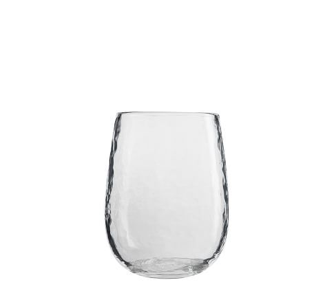 Hammered Stemless Wine Glasses, Set Of 4 - Clear | Pottery Barn (US)