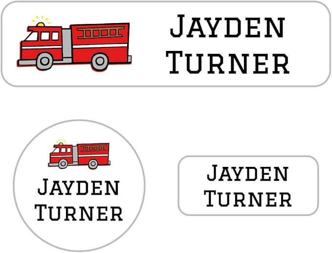 Name Bubbles Fire Truck Starter Labels Pack (90 Pack) Durable Printed Labels for Daycare, School,... | Amazon (US)