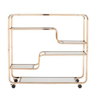 E mmane Art Deco Mirrored Bar Cart | The Home Depot