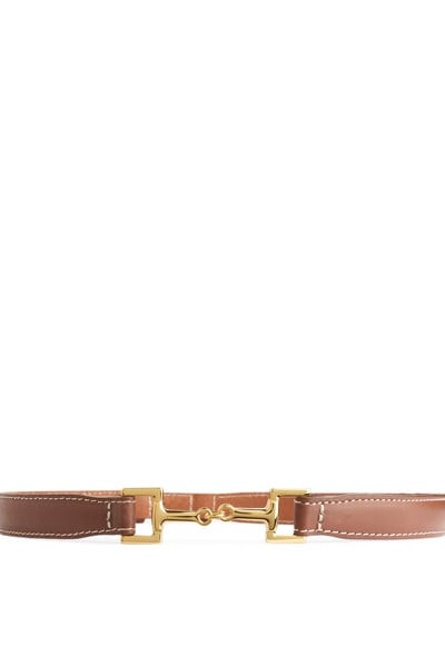 Horsebit Buckle Leather Belt – Brown – Women – ARKET GB | Arket UK
