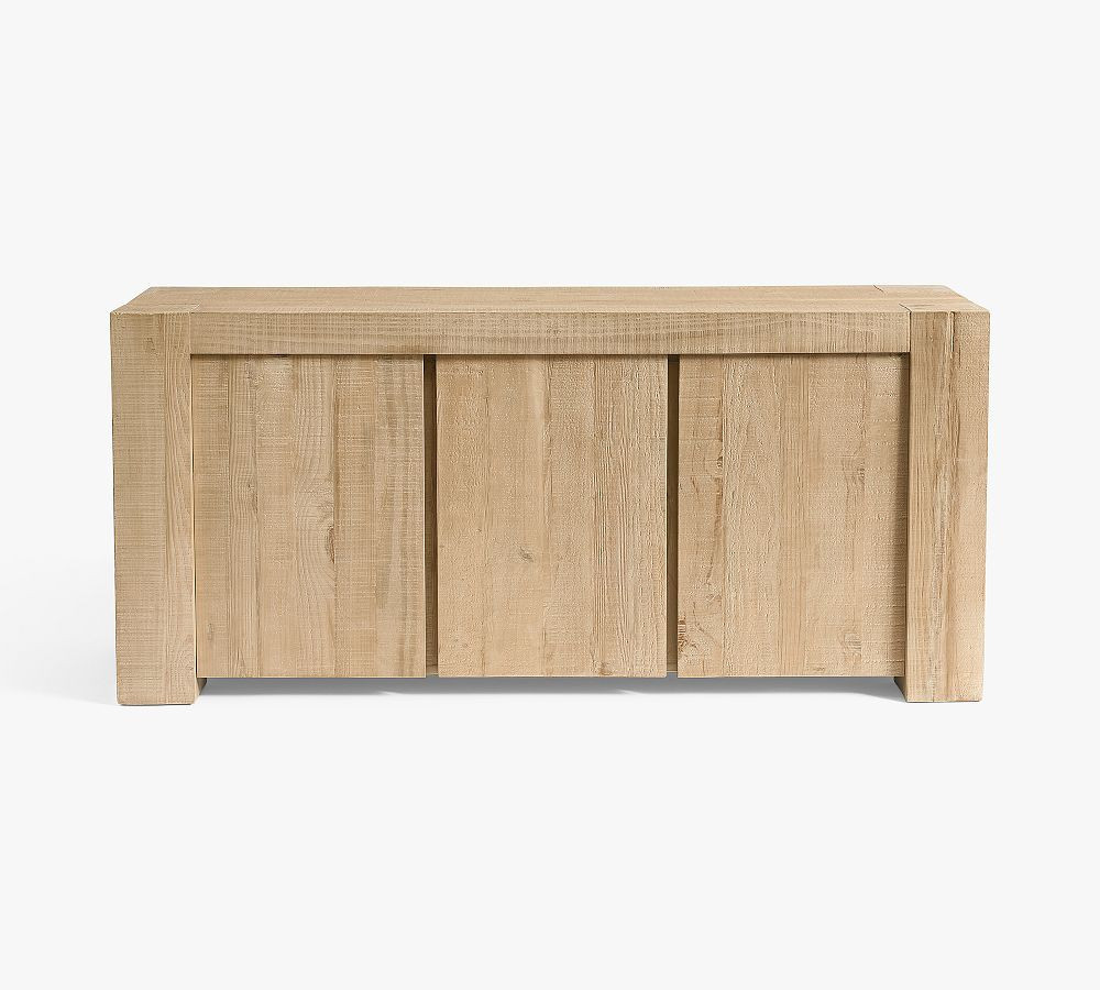 Rockport 66"" 3-Door Media Console, Pale Sand | Pottery Barn (US)