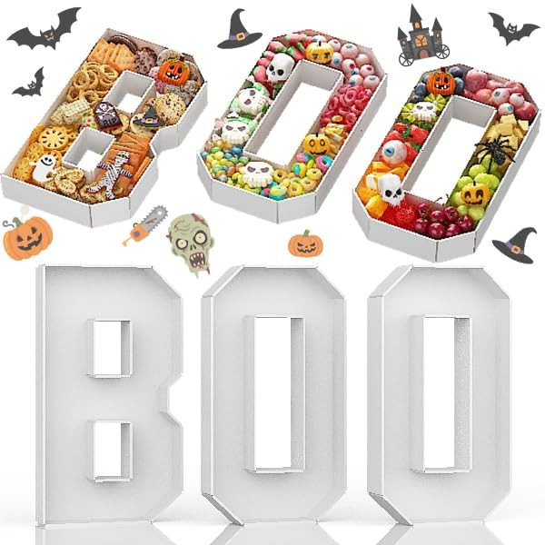 BOO Cardboard Letters for Halloween Party Decorations, 13.7 Inch Charcuterie Letters Fillable Whi... | Amazon (US)