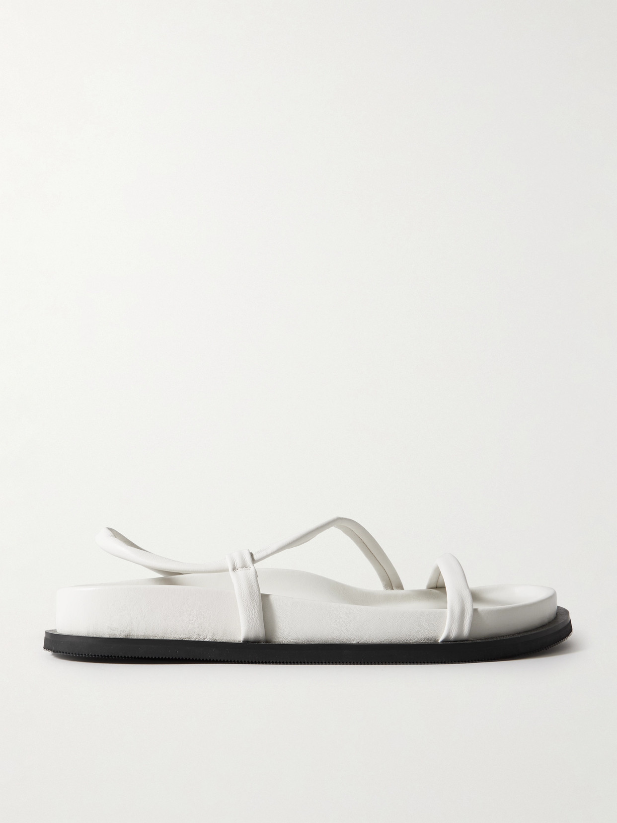 ST. AGNI - Twist Leather Slingback Sandals - White - IT39 | NET-A-PORTER APAC