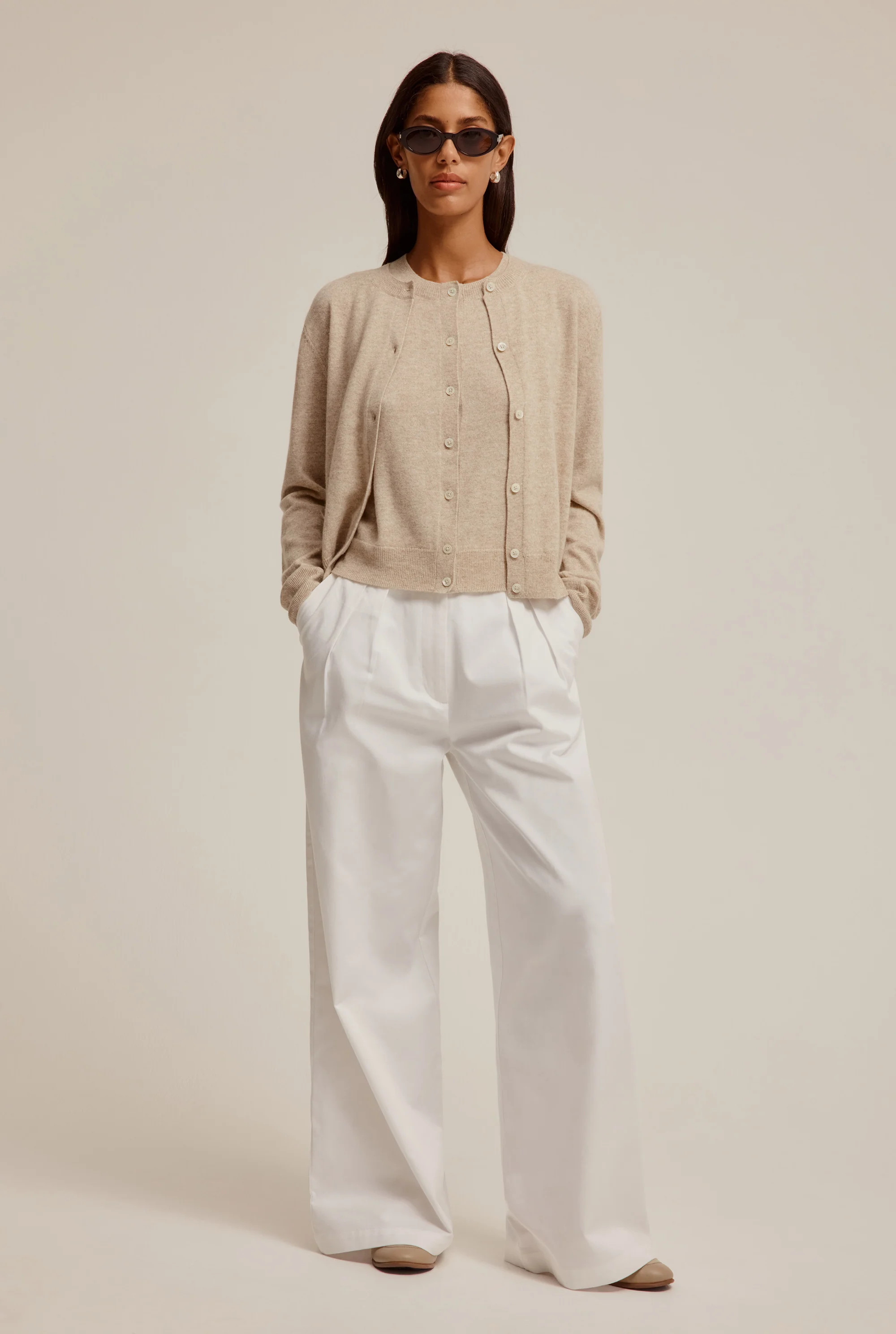 Venroy - Womens Cashmere Cardigan in Off White | Venroy | Premium Leisurewear designed in Austral... | Venroy AU