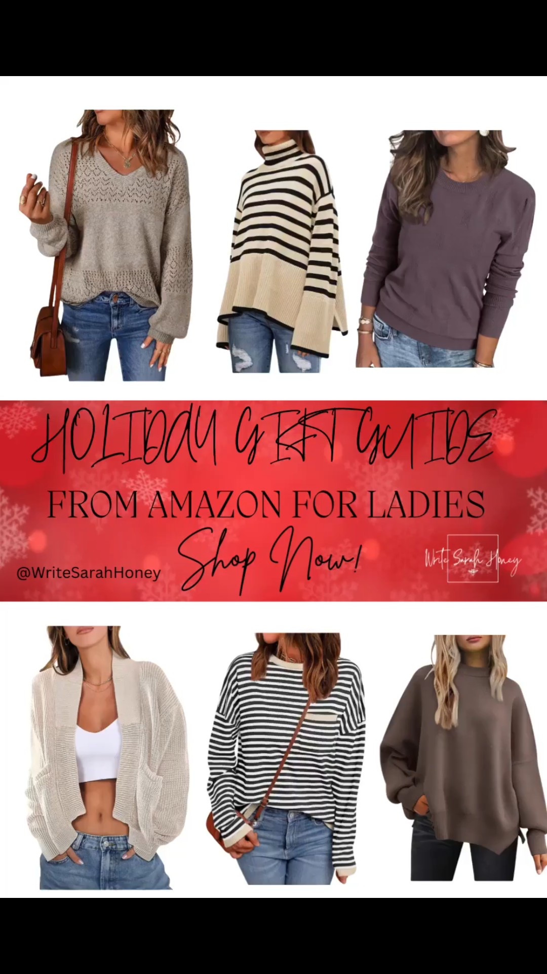Find the Perfect Holiday Gift for Her this season! Shop these Holiday Gift Ideas Now! Follow Write Sarah Honey!! 
	#HolidayGiftGuide
	#PerfectGiftIdeas
	#GiftsForEveryone
	#HolidayShoppingMadeEasy
	#GiftInspiration
	#BestGifts2025
	#HolidayGifts
	#GiftingSeason
#HolidayGiftsForHer
	#GiftsForHer
	#PerfectGiftForHer
	#ForHer2025
	#GiftsSheWillLove
	#HolidayGiftIdeasForHer
	#LuxuryGiftsForHer
	#PamperHerThisHoliday
	#GiftGuideForHer

#LTKWatchNow 

#LTKHoliday #LTKSaleAlert #LTKGiftGuide