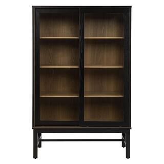 Hearzly Black Cabinet with Spacious Shelves | The Home Depot