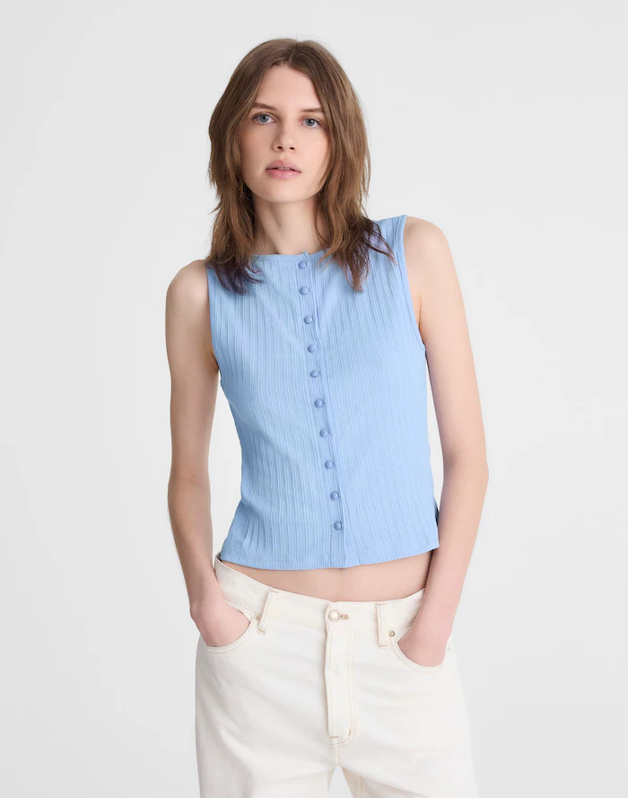 Ribbed Crewneck Shell Top | Madewell