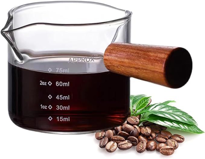 3 oz Espresso Measuring Cup Shot Glasses Measuring Triple Pitcher Double Spouts Glass Creamer Mea... | Amazon (US)