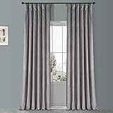 HPD Half Price Drapes VPYC-161213-84 Plush Velvet Curtain (1 Panel), 50 X 84, Destiny Grey | Amazon (US)