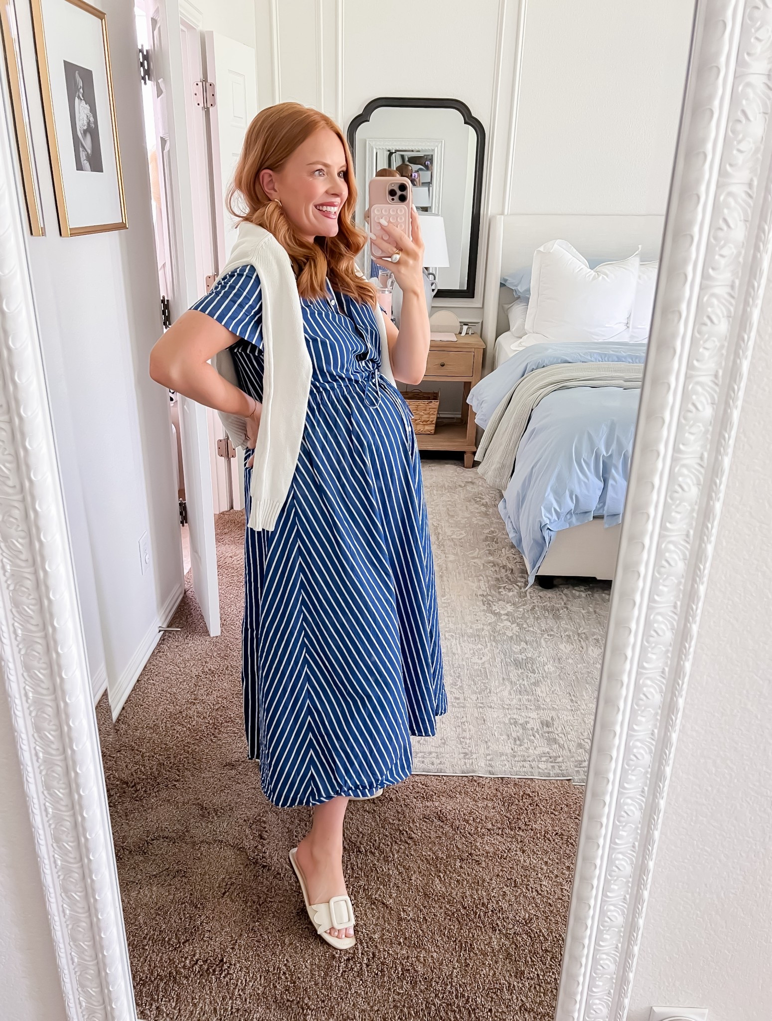 Todays outfit of the day💙 I love this striped dress because it’s so easy to wear and it’s bump friendly prey

#LTKBump #LTKWorkwear #LTKSummerEdit