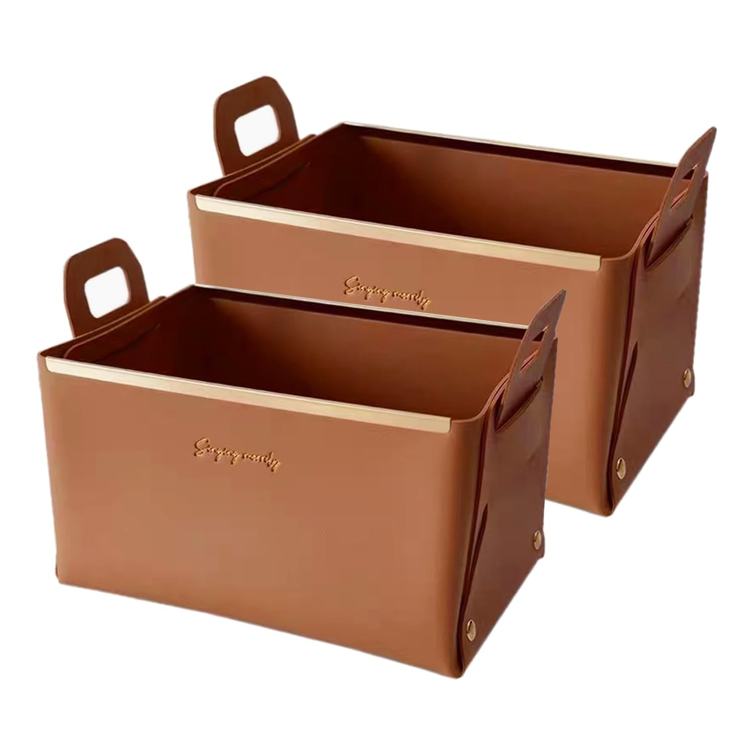 Decorative Faux Leather Basket,Small Catchall Basket for Entryway Bedside Dresser End table,Folda... | Amazon (US)