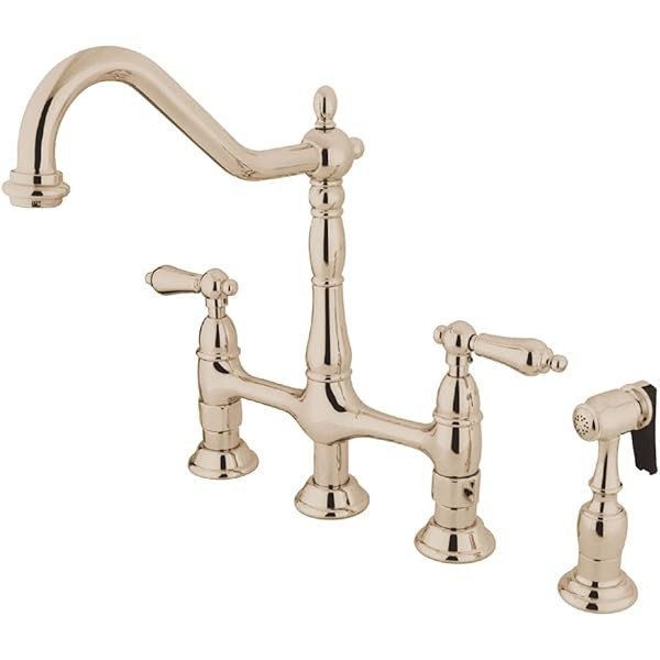 Kingston Brass KS1976AL Heritage 8" Widespread Lavatory Faucet, Polished Nickel | Amazon (US)