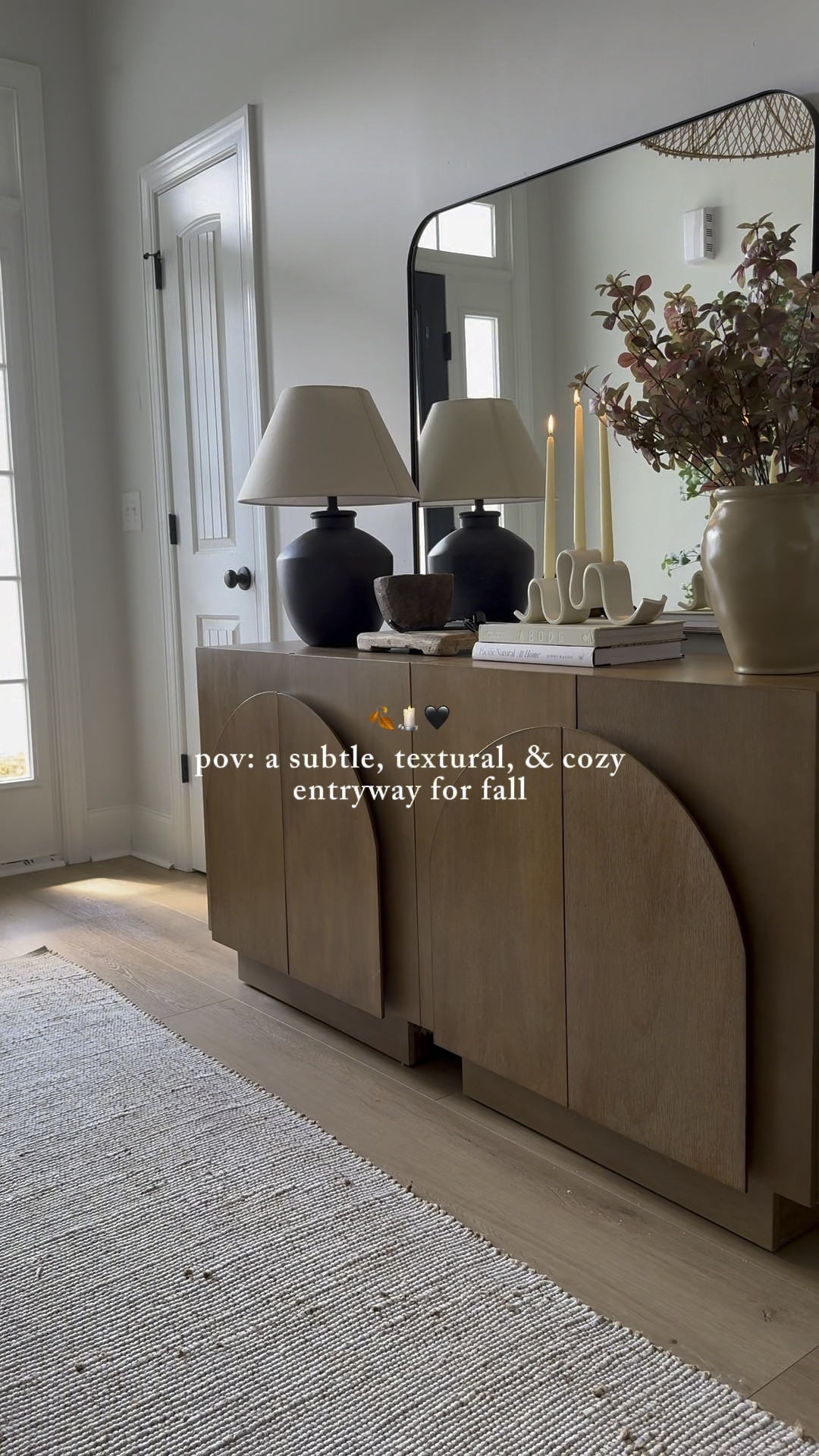 The coziesttt entryway for fall. Added a lamp from Walmart, combined with some antique finds & organic modern finds. And of course fall stems from target! 😍

#LTKHome