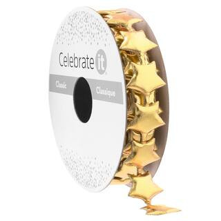 5/7" x 3yd. Gold Metallic Star Ribbon by Celebrate It® Classic | Michaels® | Michaels Stores