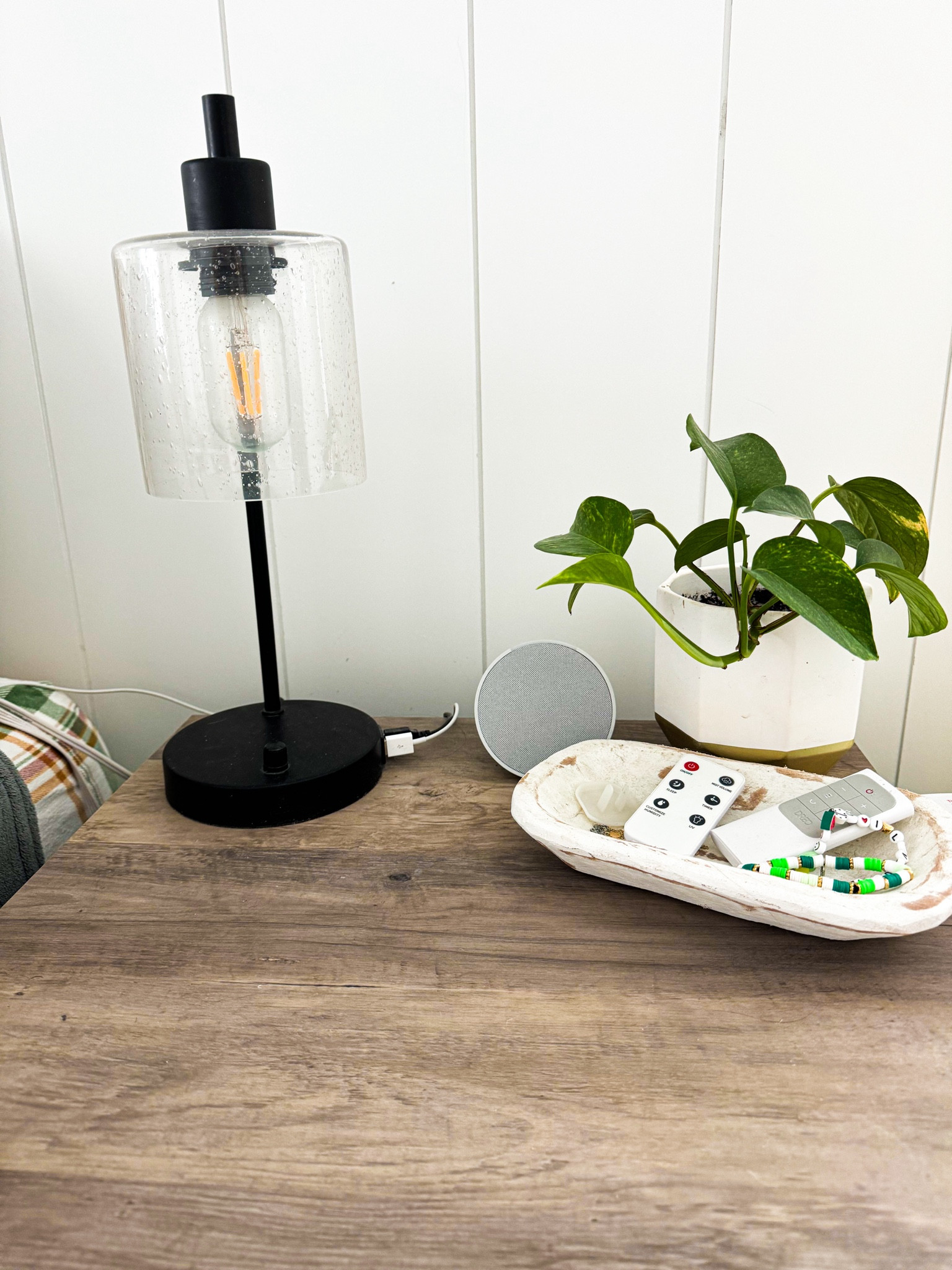 When our house got hit by a storm 4 years ago, I was so excited to revamp our bedroom. Now I never want to leave it. These lamps were a must! They are dimming lights, and they have to usb connectors which I love! The perfect addition to your bedside table. 

#LTKhome #LTKfindsunder50 #LTKfindsunder100