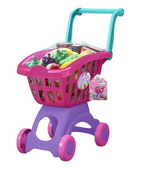 Toy Chef Pink & Purple Shopping Cart & Fruit Toy Set | Best Price and Reviews | Zulily | Zulily