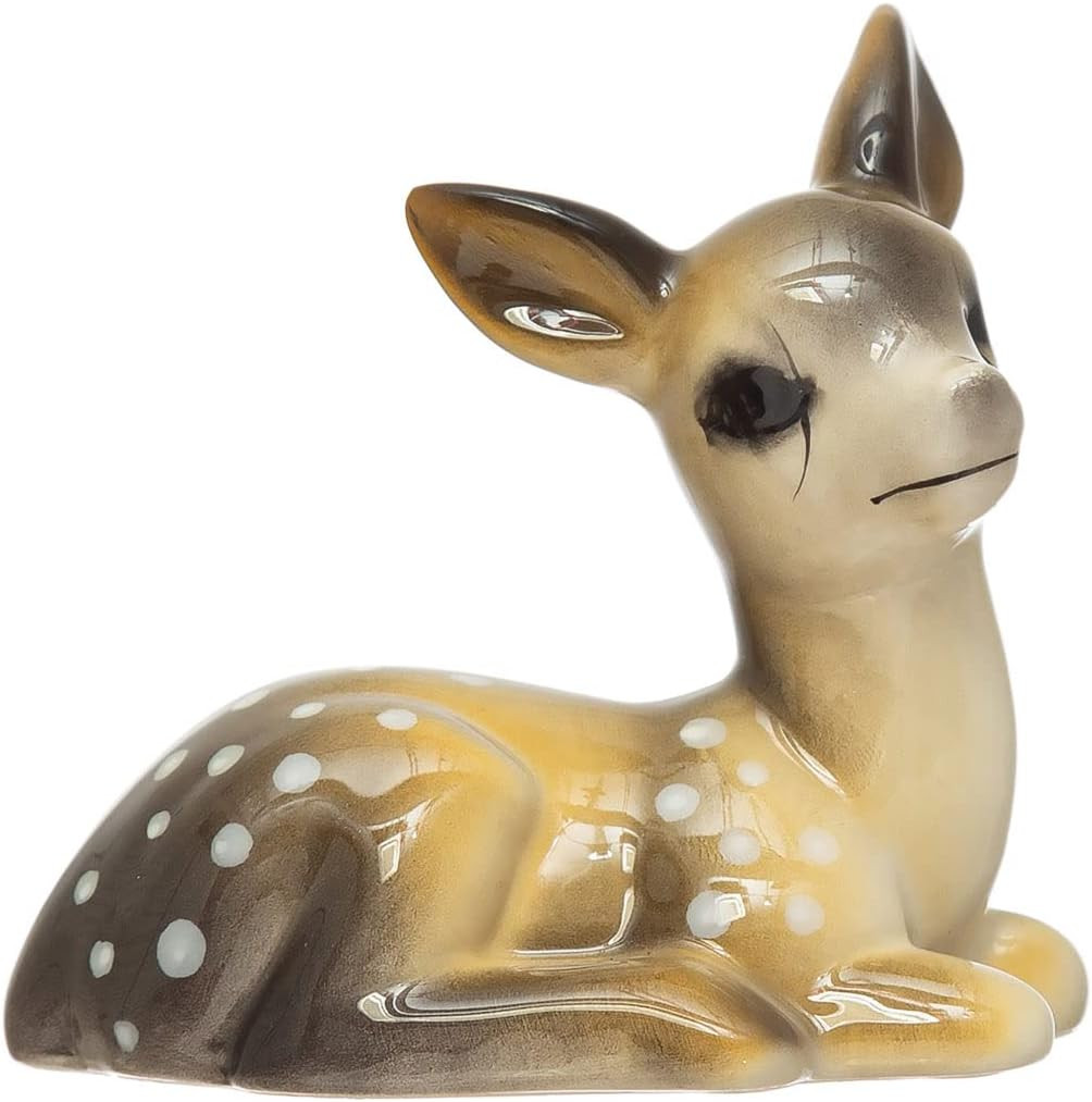 Decorative Stoneware Fawn Figurine, Brown and White | Amazon (US)