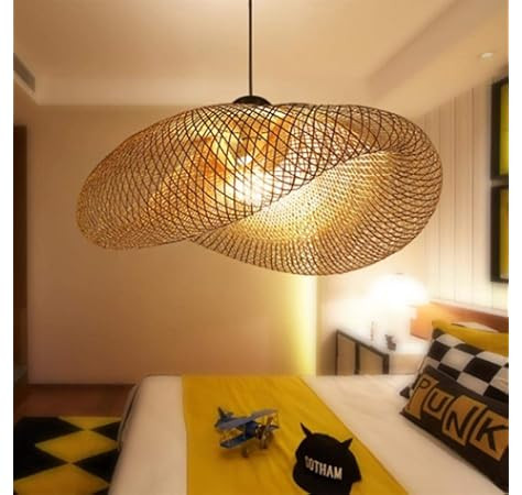 Bamboo Pendant Lighting for Kitchen Island, Dining Room Lighting Fixtures Hanging Lamp, Creative ... | Amazon (US)
