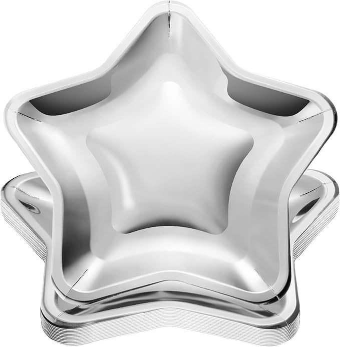 30 Pieces Thick Star Shaped Paper Plates Disposable Party Plate Pentagram Dinnerware Plate for Gr... | Amazon (US)