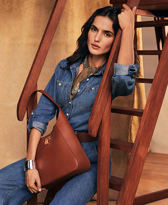 Leather Large Tanner Shoulder Bag | Macy's