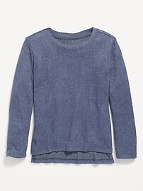 Cozy Rib-Knit Hi-Lo Hem Top for Girls | Old Navy (US)
