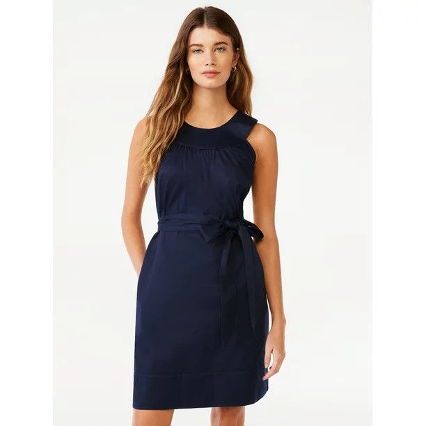 Free Assembly Women’s Sleeveless Belted Mini Shift Dress, Walmart Fashion #LTKsalealert #LTKU  | Walmart (US)