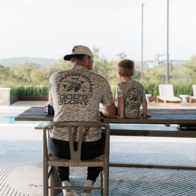 Father and Son Bundle - Vintage Washed Tee - God's Glory - Classic Deer Camo | BURLEBO