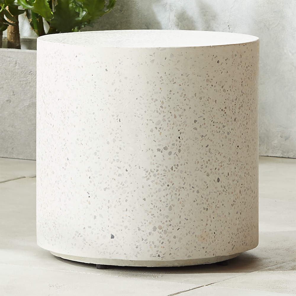 Terrazzo Black Outdoor Patio Side Table + Reviews | CB2 | CB2