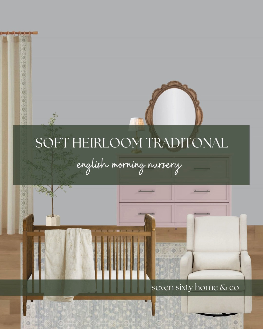 Some rooms feel soft the moment you walk in. Light wood, warm neutrals, and a few collected pieces that make the space feel calm and welcoming.

This heirloom-inspired nursery blends a classic wood crib, blush dresser, vintage mirror, and soft neutral textiles to create a gentle English nursery style that feels timeless and cozy.

Perfect for anyone searching for nursery room ideas, cottage nursery decor, vintage nursery styling, and soft traditional baby room inspiration. 

 #LTKHome #LTKBaby #LTKBump