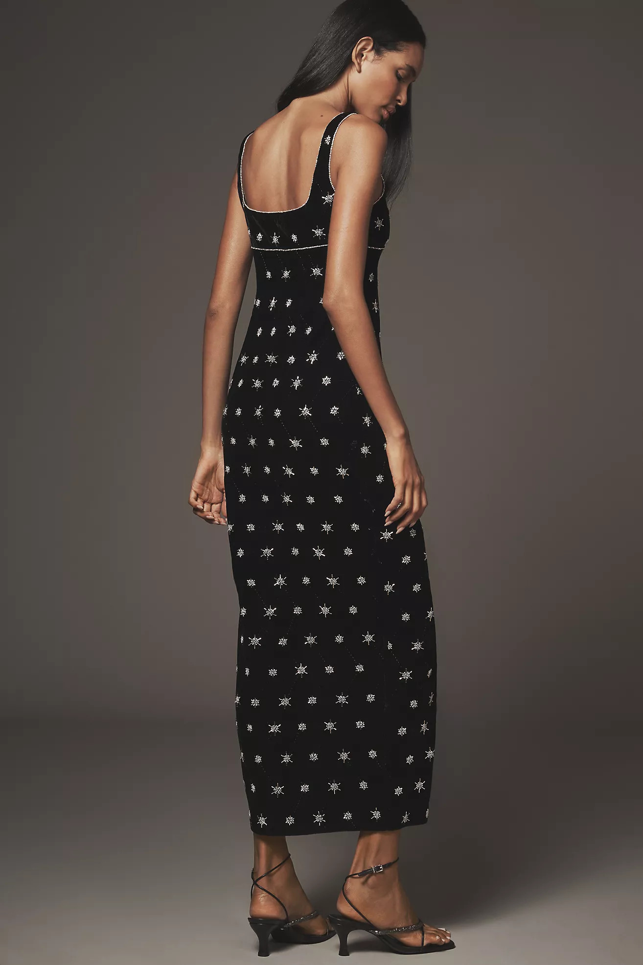 Saylor Embellished Velvet Column Maxi Dress | Anthropologie (US)