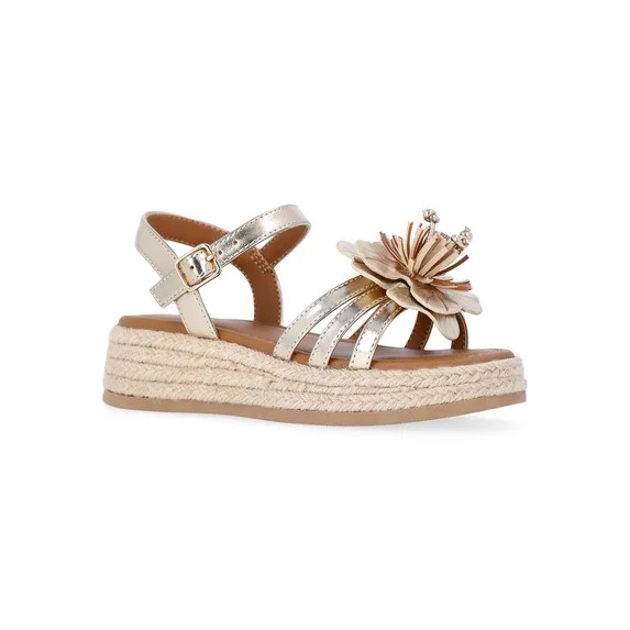 Wonder Nation Little Girls and Big Girls Mommy & Me Wedge Sandals | Walmart (US)