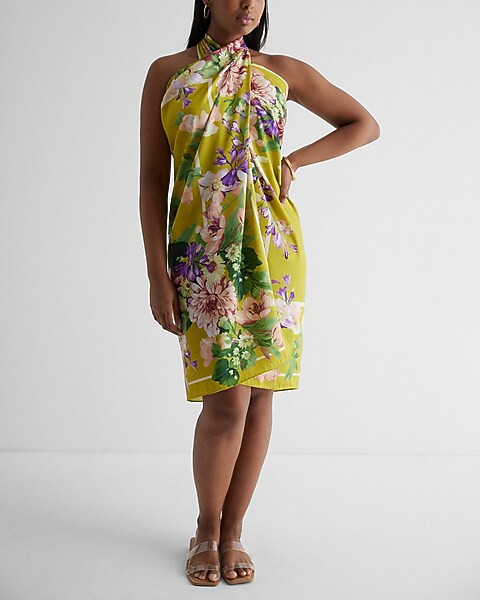 Yellow Floral Print Sarong | Express
