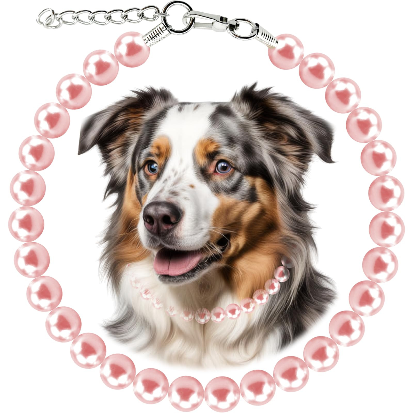 Chunky Pearl Dog Necklace (Beads 19mm) with Strong Stainless Steel Wire Rope, Elegant Adjustable Pearl Collar Jewellery Accessories for Large Dog Occasions and Gatherings | Amazon (US)