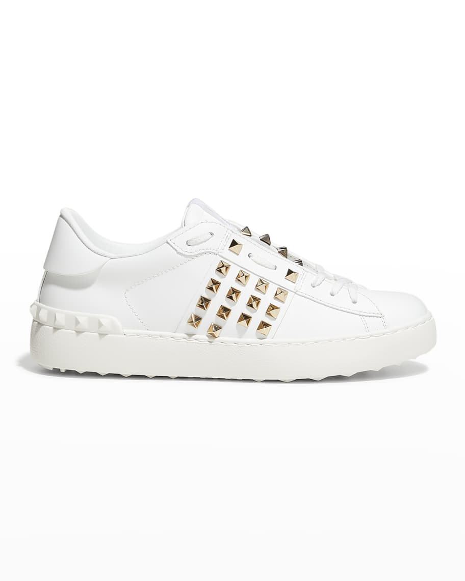 Valentino Garavani Rockstud Untitled Leather Low-Top Sneakers | Neiman Marcus