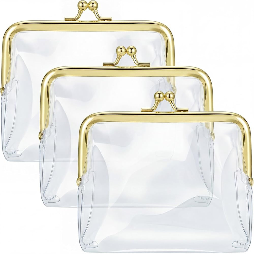 Weewooday 3 Pieces Clear Coin Purse Small Clear Wallet for Women | Amazon (US)