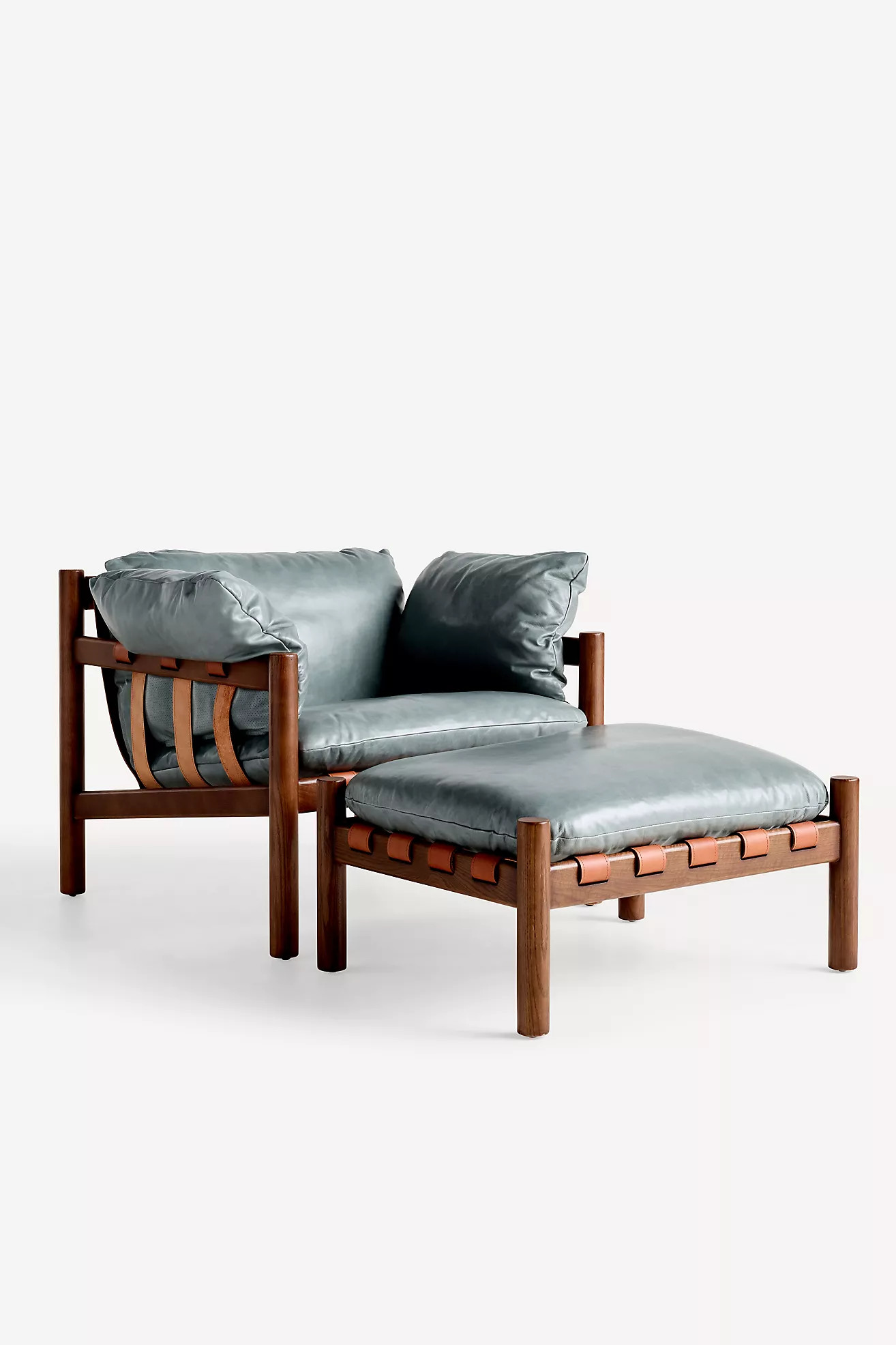 Inez Leather Ottoman | Anthropologie (US)