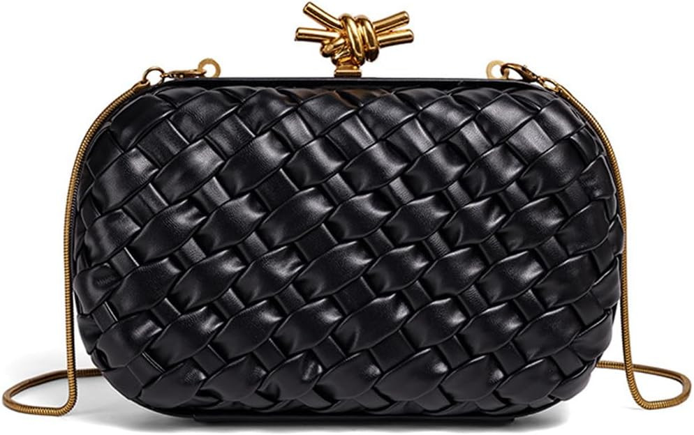 CUXVA Woven Evening Bag Clutch Purse for Women Knot Woven Leather Crossbody Bag for Wedding Party... | Amazon (US)