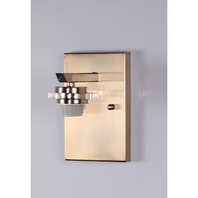 Style Selections 5.88-in W 1-Light Champagne Gold Transitional Wall Sconce | Lowe's