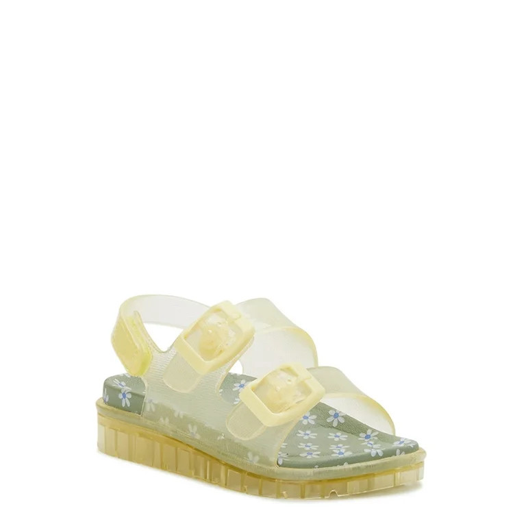 Wonder Nation Toddler Girls Two Buckle Jelly Sandals | Walmart (US)