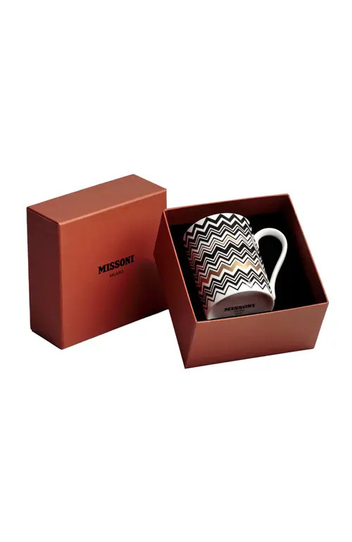 Missoni Home Tableware Mug Cup ZIG ZAG in Luxury Box Gold diam. 3"", H 3.9"", cap. 12.5 oz in Multicolor at Nordstrom | Nordstrom