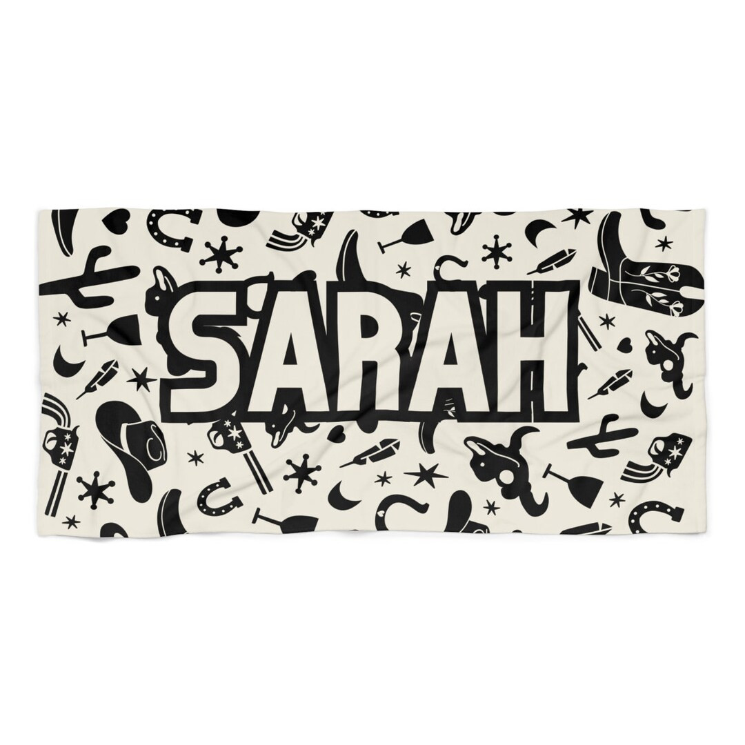 CUSTOM Name, Desert Cowgirl Bachelorette Beach Towel, Nashville, Texas Theme Pool Party Towels, G... | Etsy (US)