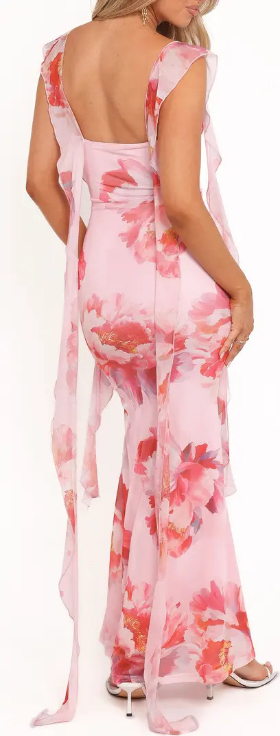 Chiara Floral Flutter Ruffle Maxi Dress | Nordstrom