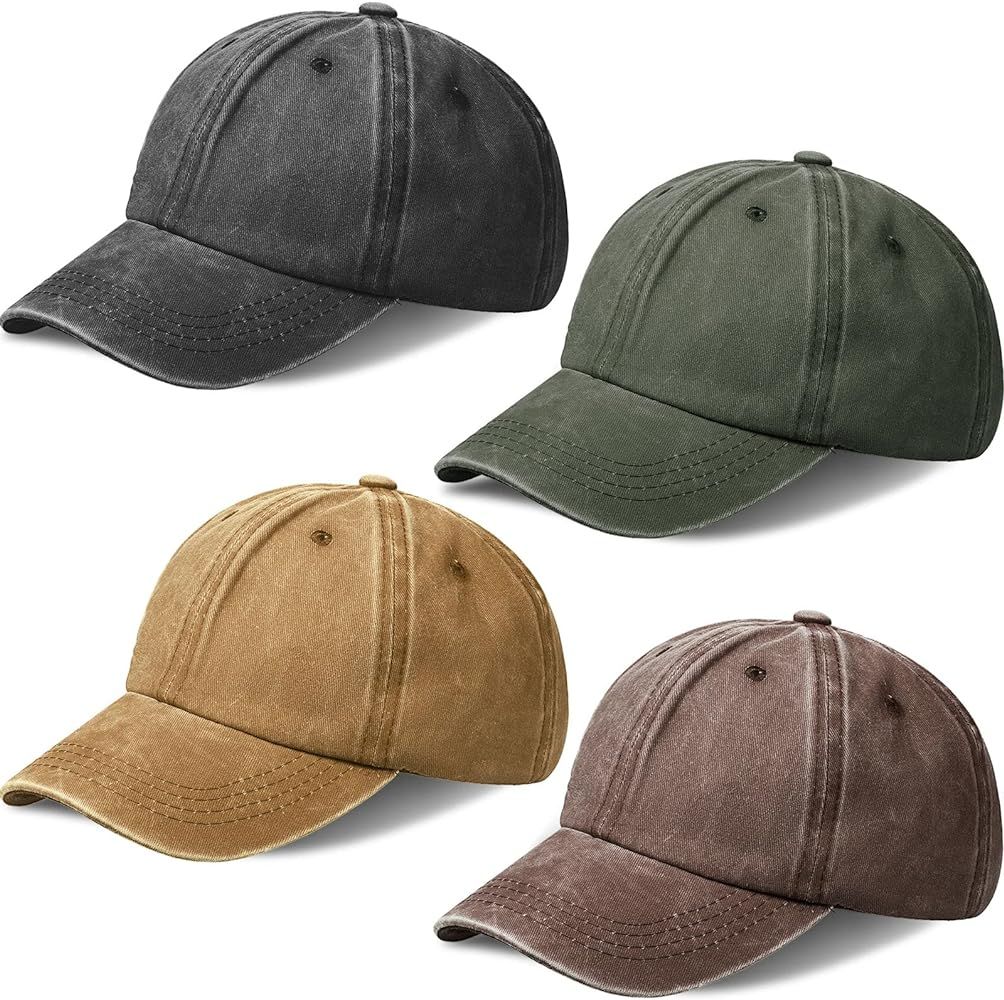 Kids Baseball Hats Distressed Washed Toddler Plain Baseball Caps Adjustable Summer Trucker Hats f... | Amazon (US)