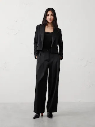 Straight Ultra High-Rise Satin Trouser | Banana Republic Factory