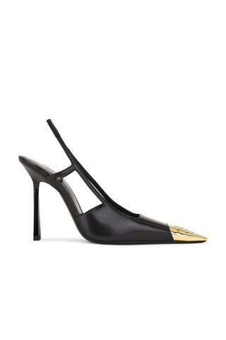Saint Laurent Jeanne Slingback Pump in Black | FWRD 