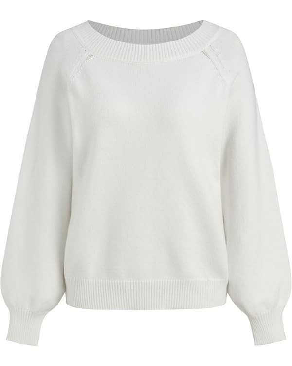 CIDER Women Off Shoulder Sweater Top Oversized Knit Long Sleeve Pullover Sweaters Fall Outfits Fa... | Amazon (US)