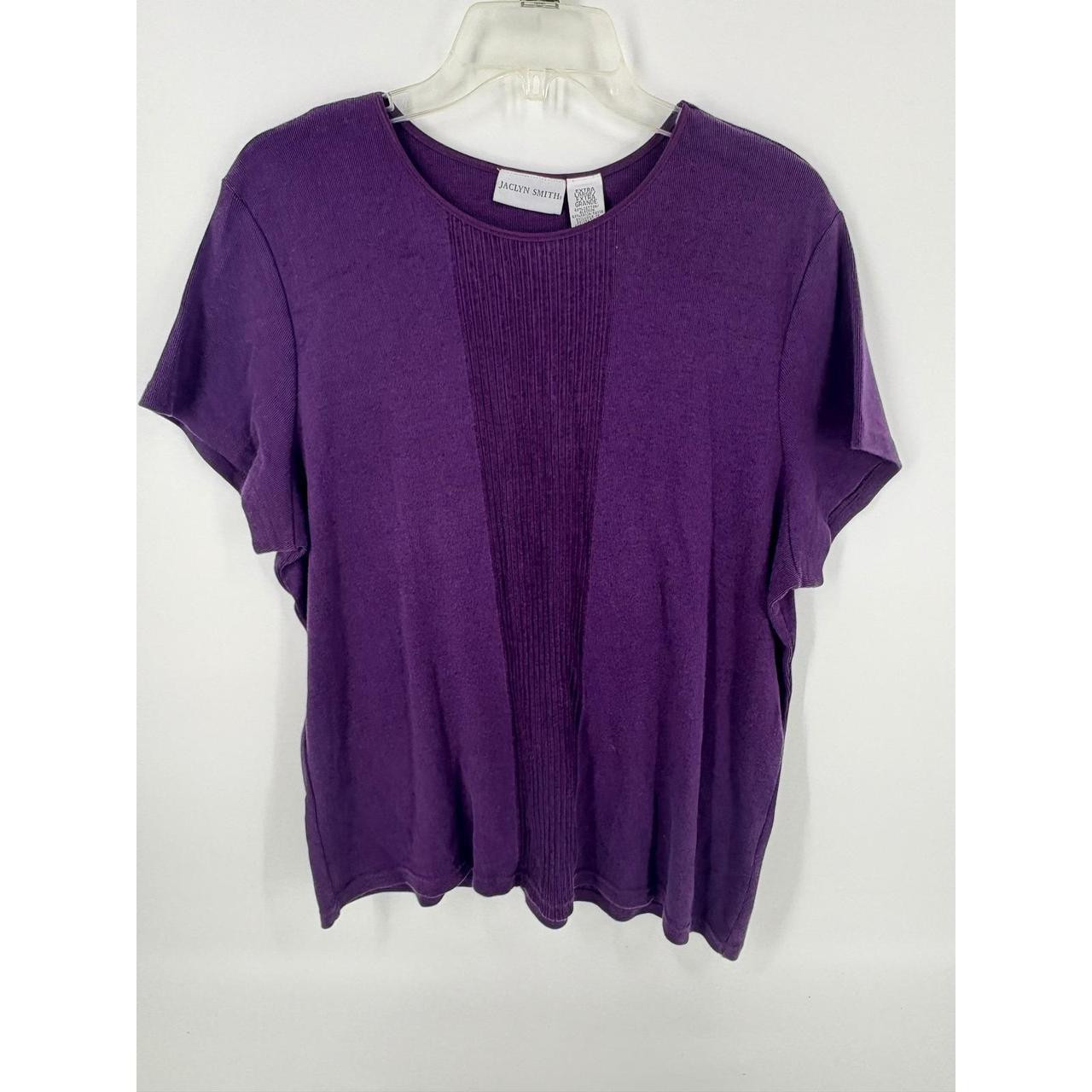 Jaclyn Smith Women's T-shirt - Purple - XL | Depop US