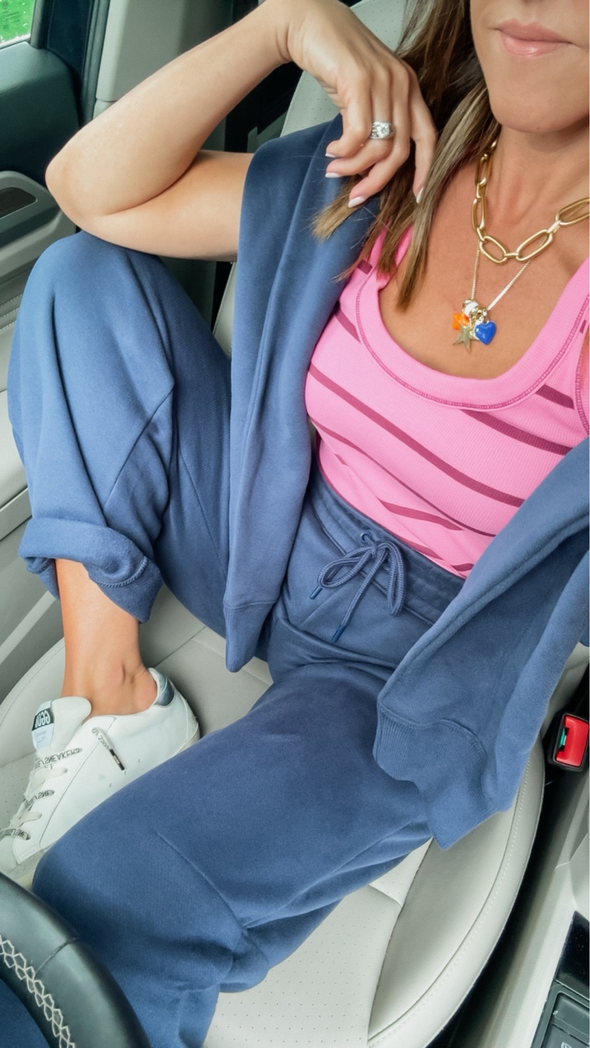 Rainy Saturday calls for a cozy sweatsuit 
XS in both / size down in tank

#LTKmomlife #LTKSeasonal #LTKOver40