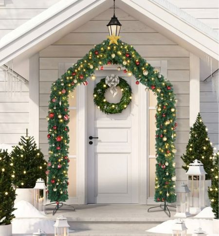 Got this arch garland for our porch entry and can’t wait to set it up for Christmas! Only $84 on sale at Walmart. Saves the hassle of building your own arch. Decorate with extra stems, garland & lights! 😍

#LTKHoliday #LTKHolidaySale #LTKhome