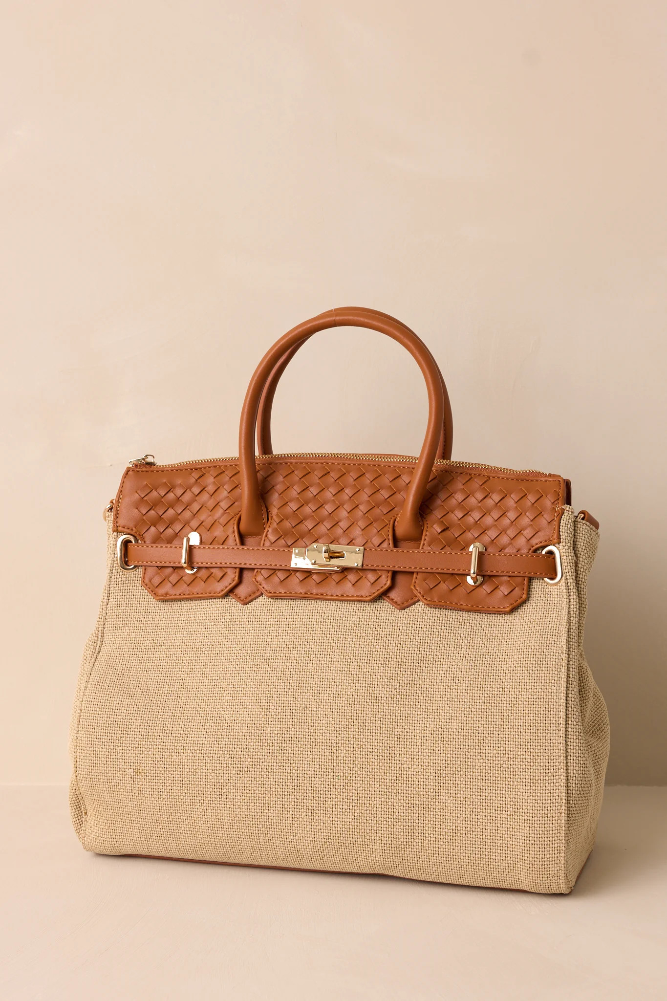 Under The Surface Tan Structured Tote Bag | Red Dress